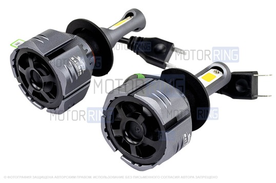 Светодиодные лампы A6 Sal-Man с вентилятором 40W 6000K H7 для Лада Калина, Калина 2, Приора, Веста, Иксрей, Шевроле Нива