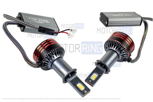 Светодиодные лампы SEM-ALI S-105 95W с цоколем H3 30000lux, 6000K