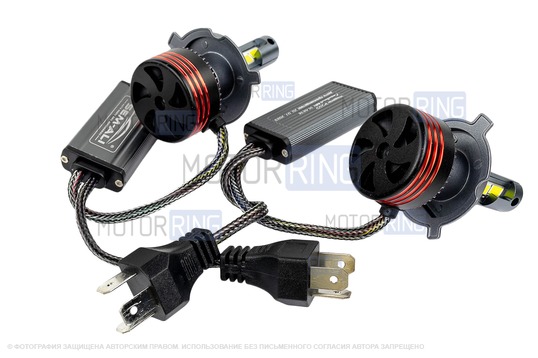 Светодиодные лампы SEM-ALI S-105 95W с цоколем H4 (H4H) 30000lux, 6000K