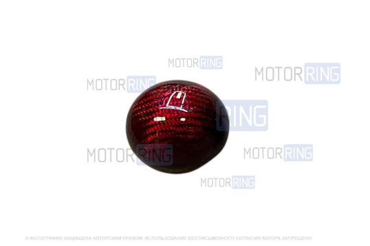 Универсальная круглая ручка КПП под красный карбон с адаптерами_1