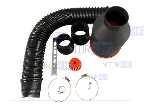 Универсальный холодный впуск закрытого типа в черном корпусе для Лада и иномарок_1