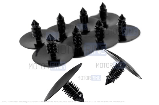 Клипсы обивки крыши (потолка) черные 10шт для Лада Ларгус, Ларгус FL, Икс Рей, Renault Duster, Sandero, Logan_1