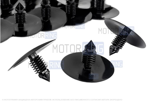 Клипсы обивки крыши (потолка) черные 10шт для Лада Ларгус, Ларгус FL, Икс Рей, Renault Duster, Sandero, Logan