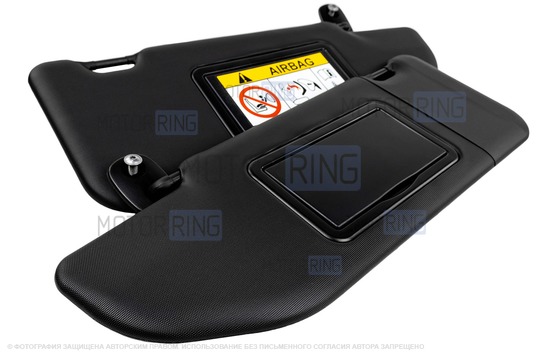 Черные солнцезащитные козырьки с зеркалом от Веста Спорт для Лада Веста, Веста NG_1