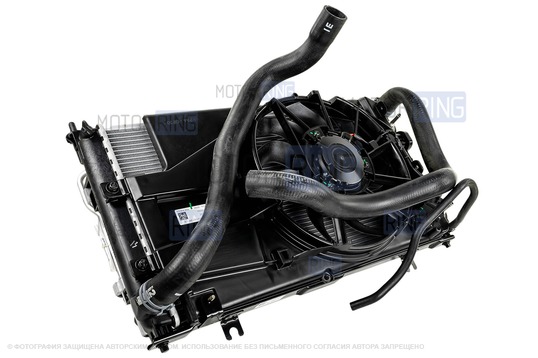 Радиатор основной и кондиционера в сборе (моноблок) KDAC нового образца для Лада Гранта, Калина 2, Датсун с МКПП