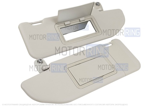 Оригинальные светлые солнцезащитные козырьки Люкс с зеркалами для Лада Веста, Веста NG_1