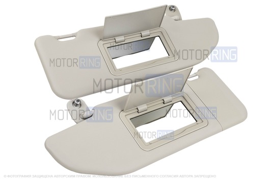 Оригинальные светлые солнцезащитные козырьки Люкс с зеркалами для Лада Веста, Веста NG