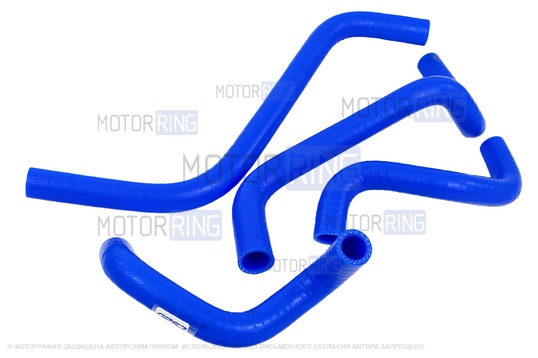 Патрубки печки CS20 PROFI 21082 силиконовые синие для инжекторных ВАЗ 2108-21099, 2113-2115