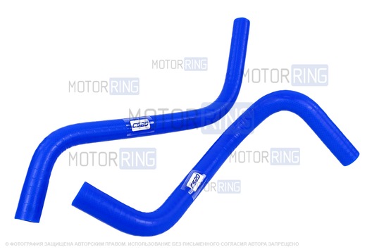 Патрубки печки CS20 PROFI 21082 силиконовые синие для инжекторных ВАЗ 2108-21099, 2113-2115