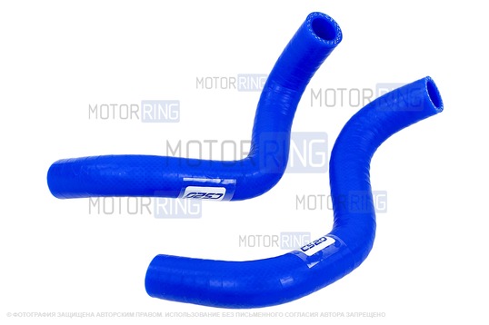 Патрубки печки CS20 PROFI 21082 силиконовые синие для инжекторных ВАЗ 2108-21099, 2113-2115