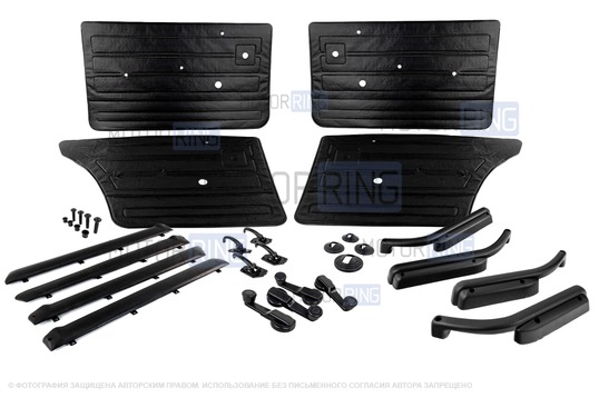 Комплект обивок дверей образца 2105 с пластиковыми ручками стеклоподъемников и ручками дверей образца 21011 для ВАЗ 2101-2107_1