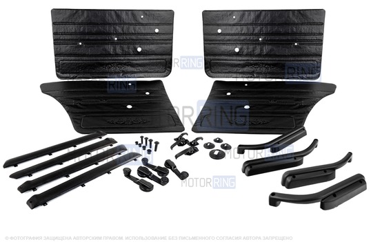 Комплект обивок дверей образца 2106 с пластиковыми ручками стеклоподъемников и ручками дверей образца 2107 для ВАЗ 2101-2107_1