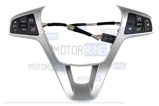 Накладка с кнопками на мультируль без кнопки обогрева для Лада Веста, Икс Рей