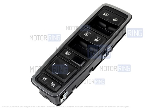 Блок управления стеклоподъемниками c автодоводчиками и зеркалами без электроскладывания в Хром рамке для Лада Веста NG