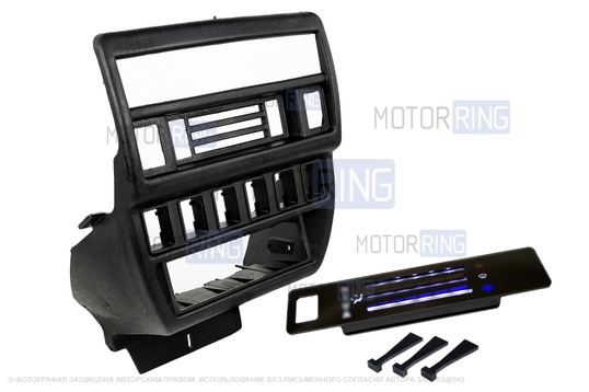 Консоль панели приборов с панелью блока отопителя (белая LED подстветка) для Лада 4х4 (Нива) до 2019 г.в._1