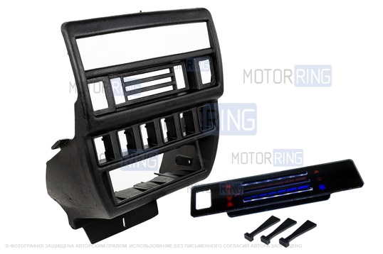 Консоль панели приборов с панелью блока отопителя (красная LED подстветка) для Лада 4х4 (Нива) до 2019 г.в._1