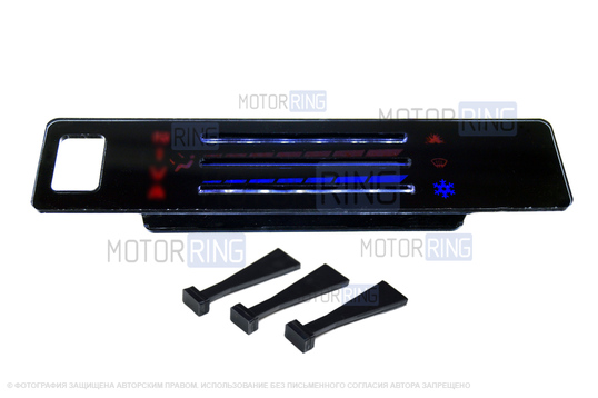 Консоль панели приборов с панелью блока отопителя (красная LED подстветка) для Лада 4х4 (Нива) до 2019 г.в.