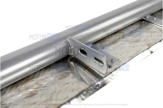 Защита порогов ТехноСфера с алюминиевым листом d51 для Лада Ларгус Кросс