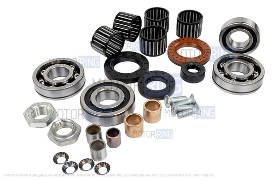 Комплект подшипников 5-ступенчатой КПП 21083-2115 ANDYCAR для ВАЗ 2108-21099, 2110-2112, 2113-2115, Лада Приора