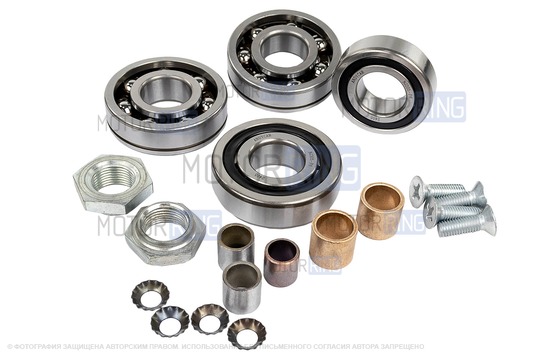 Комплект подшипников 5-ступенчатой КПП 21083-2115 ANDYCAR для ВАЗ 2108-21099, 2110-2112, 2113-2115, Лада Приора