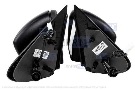 Боковые механические зеркала Salina Лифтбек с обогревом для Лада Гранта, Гранта FL, Калина, Калина 2, Датсун