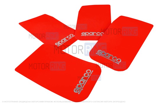 Универсальные большие брызговики SPARCO красные_1