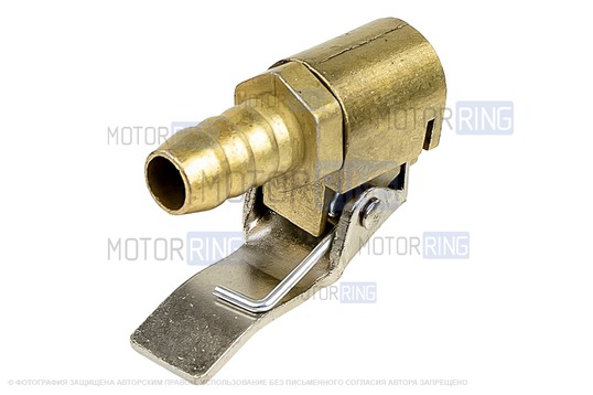 Насадка насоса (автокомпрессора) с клапаном (желтая)