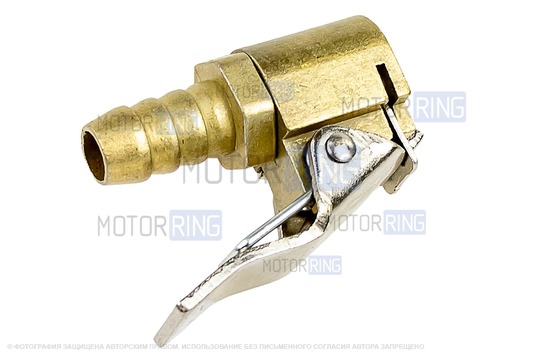 Насадка насоса (автокомпрессора) с клапаном (желтая)