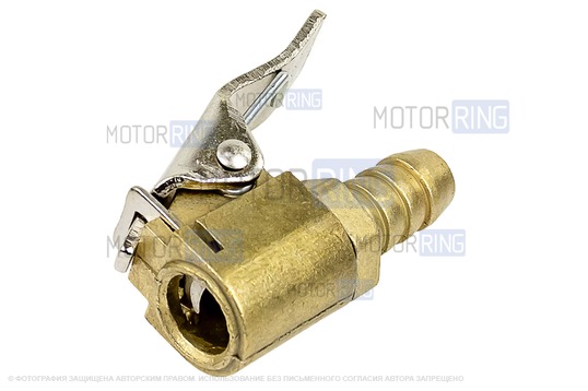 Насадка насоса (автокомпрессора) с клапаном (желтая)