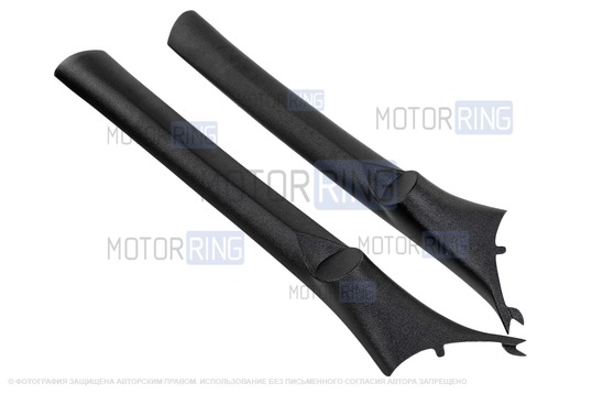 Облицовки стоек ветрового окна (лобового стекла) VS-Avto АвтоСоната черные под пищалки (направлены на стекло) для Лада Гранта, Гранта FL, Калина 2_1