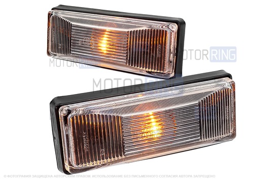 Повторители указателей поворота белые с черным основанием (2шт) для ВАЗ 2106, Лада 4х4, Нива Легенд_1