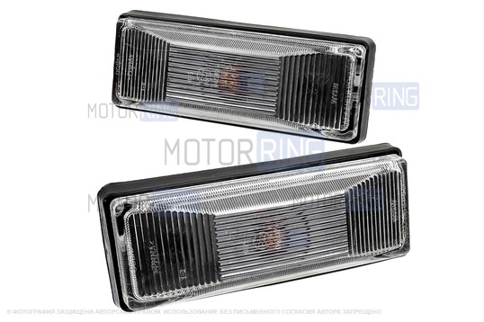 Повторители указателей поворота белые с черным основанием (2шт) для ВАЗ 2106, Лада 4х4, Нива Легенд