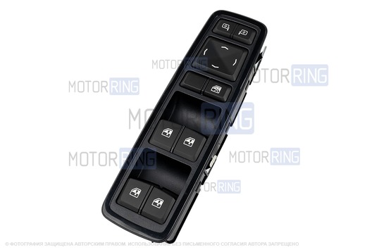 Блок управления стеклоподъемниками без автодоводчиков и зеркалами без электроскладывания в черной лаковой рамке для Лада Веста NG_1