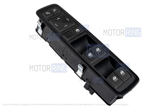 Блок управления стеклоподъемниками без автодоводчиков и зеркалами без электроскладывания в черной лаковой рамке для Лада Веста NG