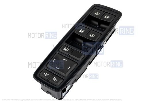 Блок управления стеклоподъемниками без автодоводчиков и зеркалами без электроскладывания в черной лаковой рамке для Лада Веста NG