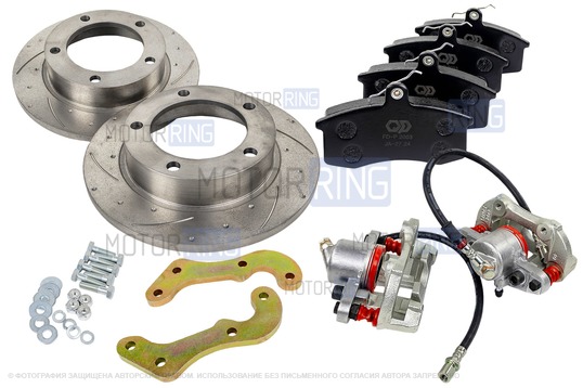 Комплект передних тормозов GTS под суппорт 2108 для Лада 4х4 (Нива) до 2016 г.в., Нива Тревел, Шевроле Нива_1