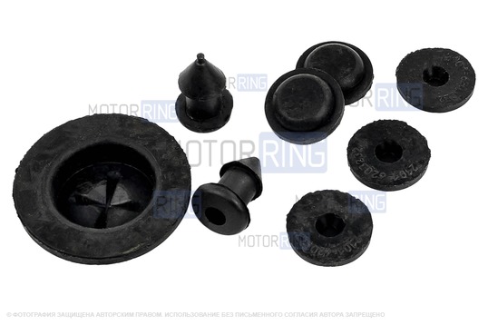 Ремкомплект заглушек технологических отверстий пола (днища) для ВАЗ 2105, 2107