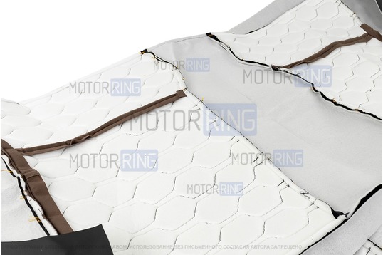 Обивка сидений (не чехлы) экокожа с алькантарой (цветная строчка Соты) для ВАЗ 2108-21099, 2113-2115, 5-дверная Лада 4х4 (Нива) 2131