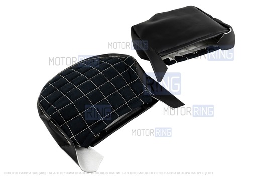 Обивка (не чехлы) сидений Recaro экокожа с алькантарой (цветная строчка Ромб/Квадрат) для 3-дверную Лада 4х4 (Нива) 21213, 21214