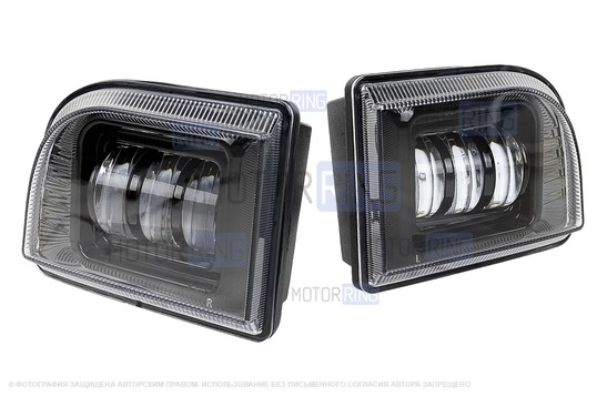 Двухцветные диодные ПТФ sal-man 50W 4600lux (бело-синий 6000К и желтый 3000К) для Шевроле Лачетти 2004-2013 г.в. седан, универсал