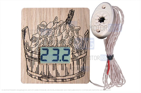 Термометр электронный ТЭС-Люкс Pt в корпусе из липы с декоративным датчиком