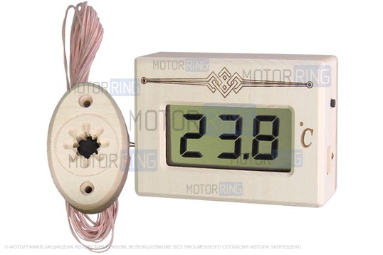 Термометр электронный для сауны ТЭС Pt в корпусе из липы с декоративным датчиком_1