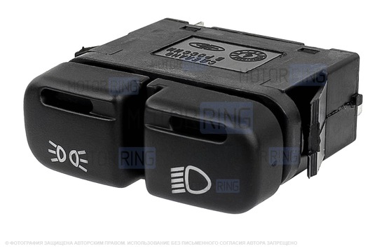 Кнопка включения наружного освещения АВАР с зеленой подсветкой и зеленой индикацией включения габаритов (секция фар без индикации) для ВАЗ 2113-2115, Шевроле Нива