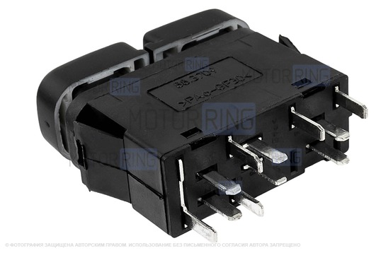 Кнопка включения наружного освещения АВАР с зеленой подсветкой и зеленой индикацией включения габаритов (секция фар без индикации) для ВАЗ 2113-2115, Шевроле Нива