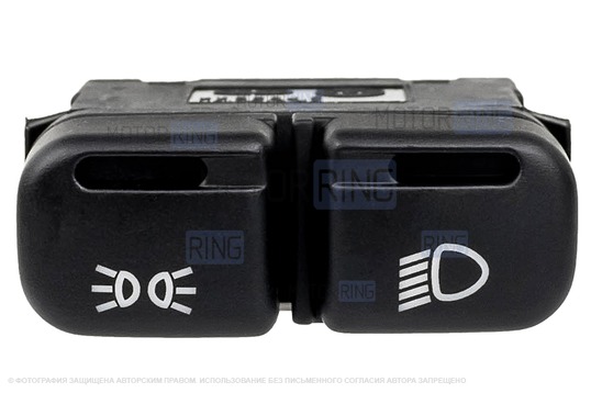 Кнопка включения наружного освещения АВАР с зеленой подсветкой и зеленой индикацией включения габаритов (секция фар без индикации) для ВАЗ 2113-2115, Шевроле Нива