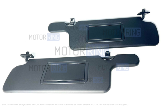 Черные солнцезащитные козырьки с двумя зеркалами для ВАЗ 2108-21099, 2113-2115_1