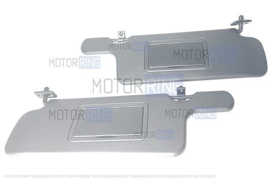 Серые солнцезащитные козырьки с двумя зеркалами для ВАЗ 2108-21099, 2113-2115_1