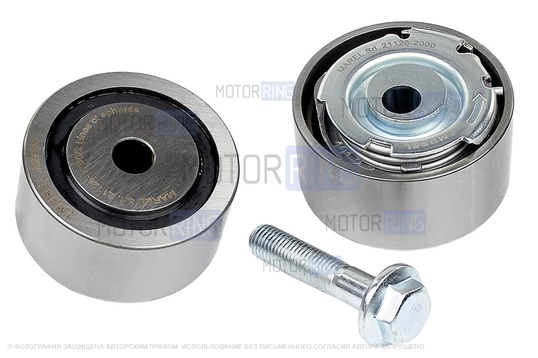 Ролики ГРМ металлические натяжной и опорный Marel Magnum для 16 кл Лада Приора, Калина, Калина 2, Гранта, Гранта FL, Ларгус, Ларгус FL, Веста, Икс Рей, Датсун