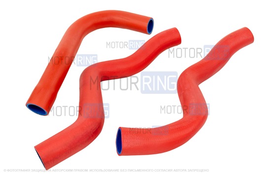 Патрубки двигателя армированный каучук красные для 16 кл Лада Приора