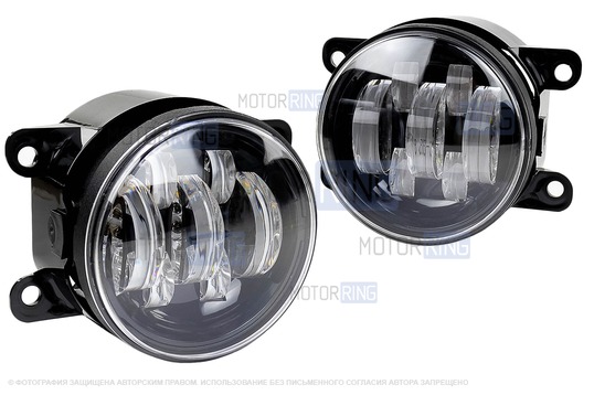 Двухцветные диодные ПТФ SL 70W 7 линз 3000/6000к с регулировкой для Лада Гранта FL, Веста, Веста NG, Икс Рей, Ларгус FL, Нива Урбан, Рено